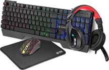 Zestaw gaming Tracer Mamooth LED klawiatura+mysz+słuchawki+podkładka