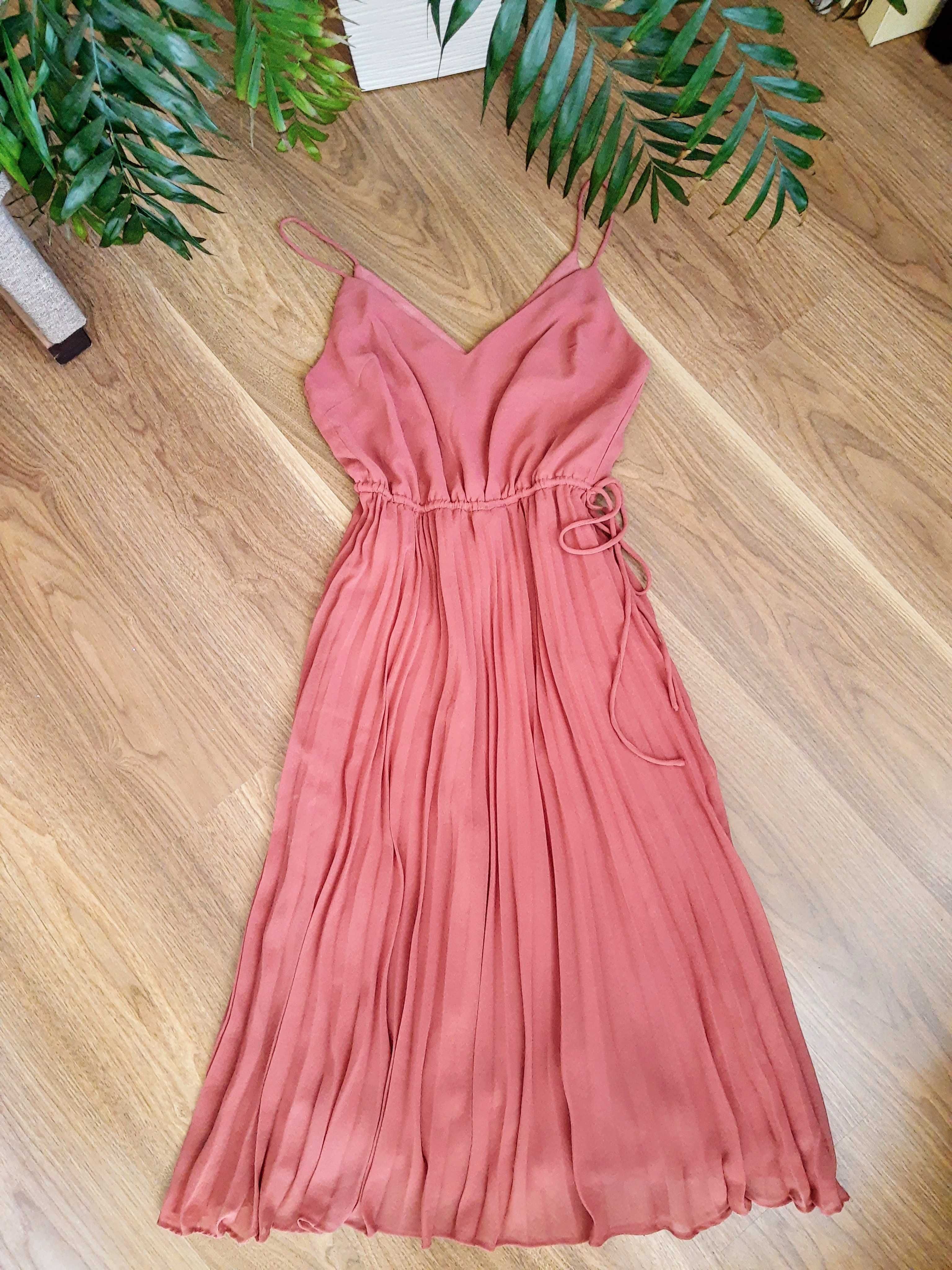 ASOS sukienka midi plisowana kotajlowa wesele komunia chrzciny impreza