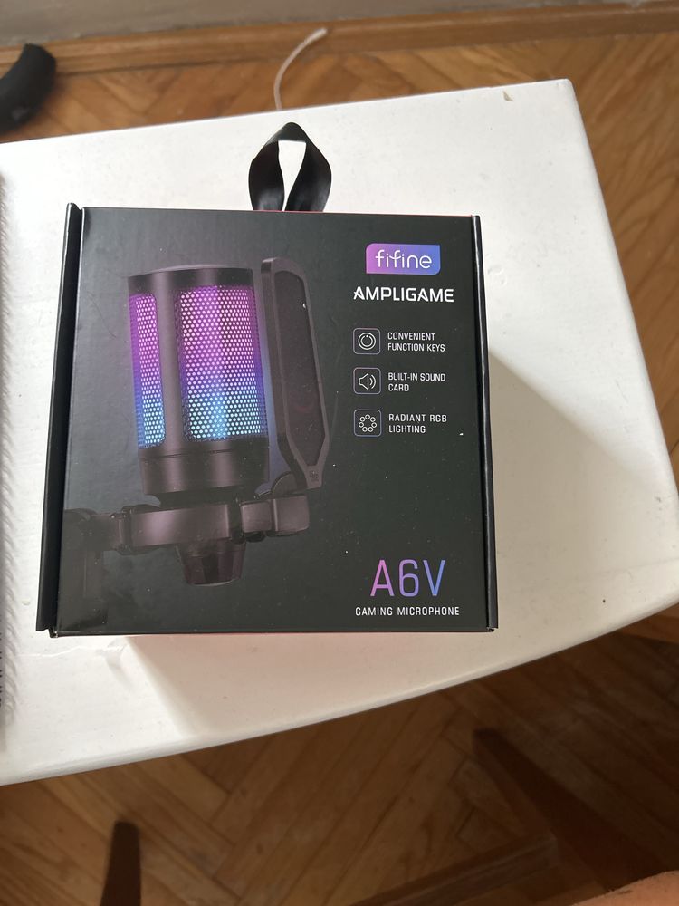 Fifine A6V AmpliGame RGB USB мікрофон | Як новий | Повний комплект