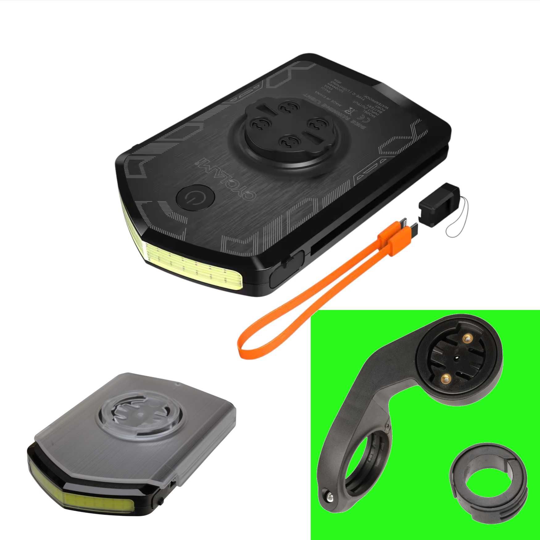 LED CYCLAMI + MOCOWANIE garmin lampka powerbank mocowanie rowerowa