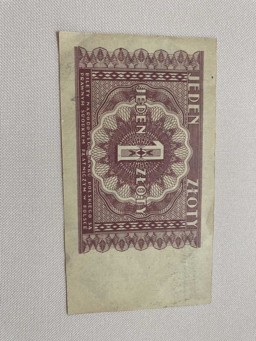 Banknot 1 złoty z 1946r.