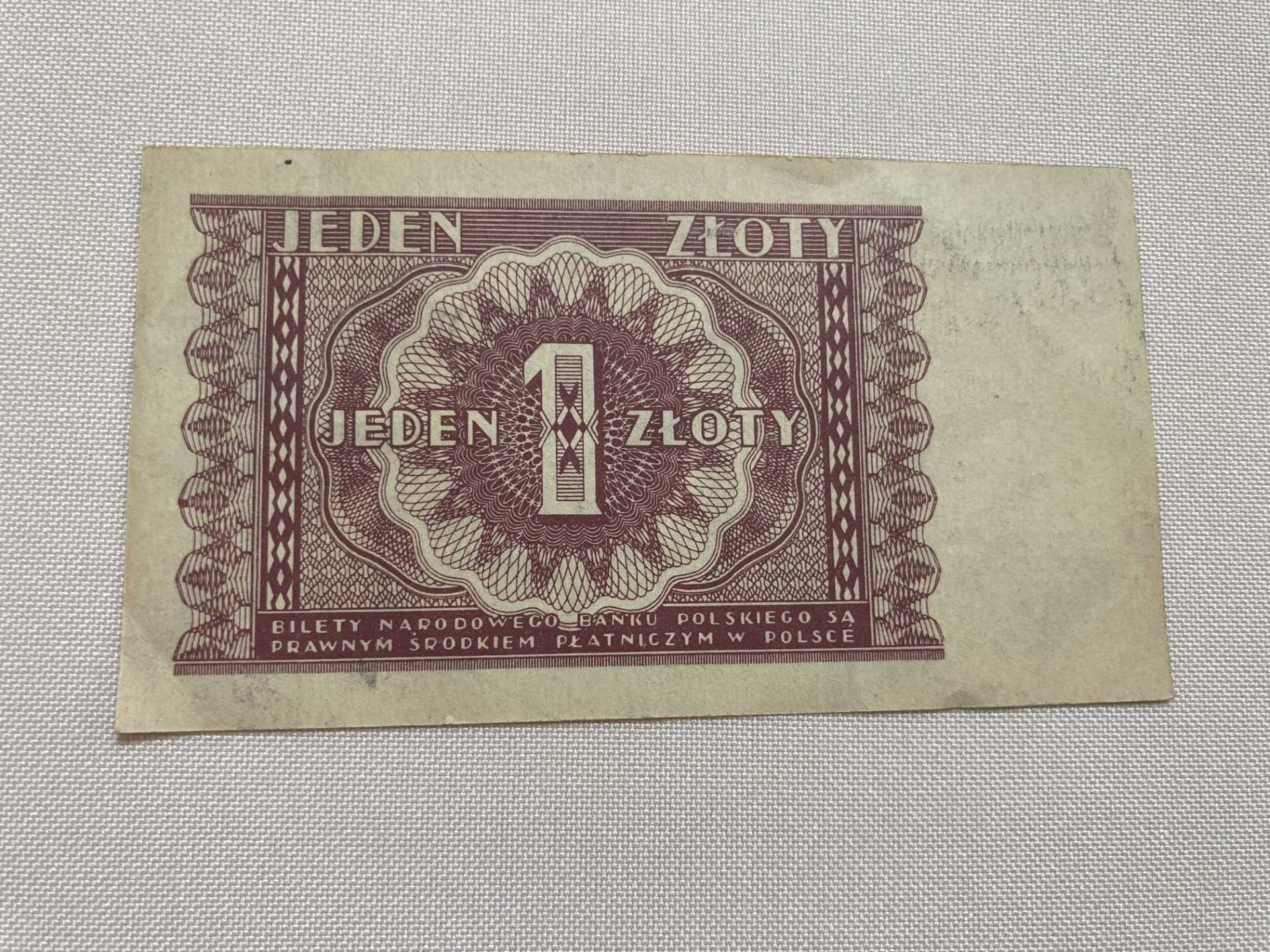Banknot 1 złoty z 1946r.