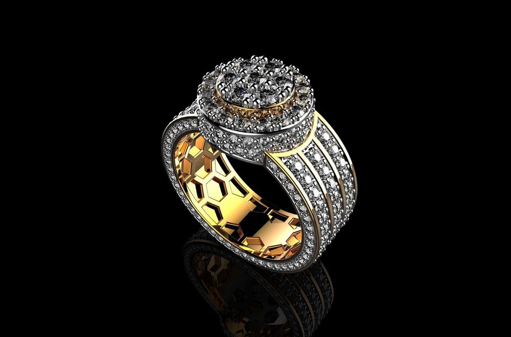 Sygnet złoty z brylantami ~3.00ct