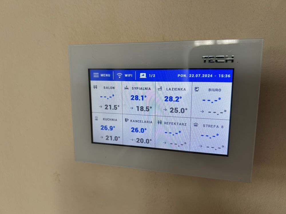 PANEL KONTROLNY sterownik regulator TECH ST-16S wifi biały