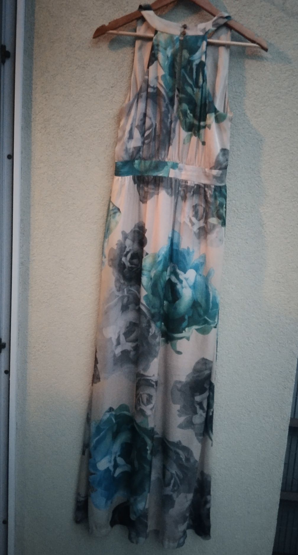 Sukienka maxi letnia kwiaty długa H&M