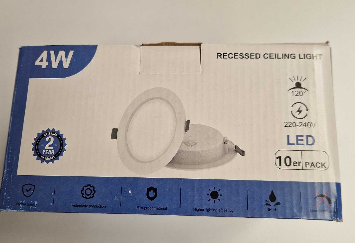 Oczka sufitowe LED podtynkowe 3000K IP44 światło ciepłe 10 szt.