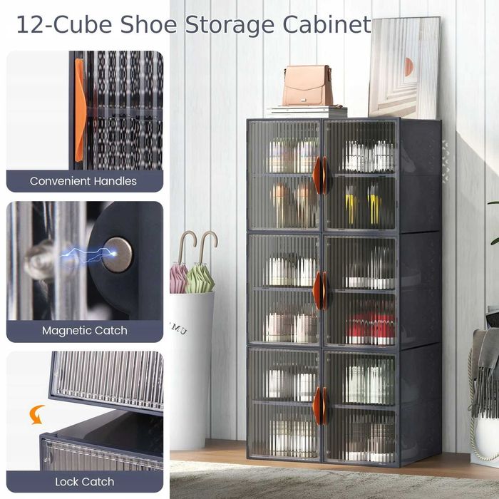 Organizer, szafka na buty, 12 kratek z drzwiczkami 113 x 49 x 32 cm