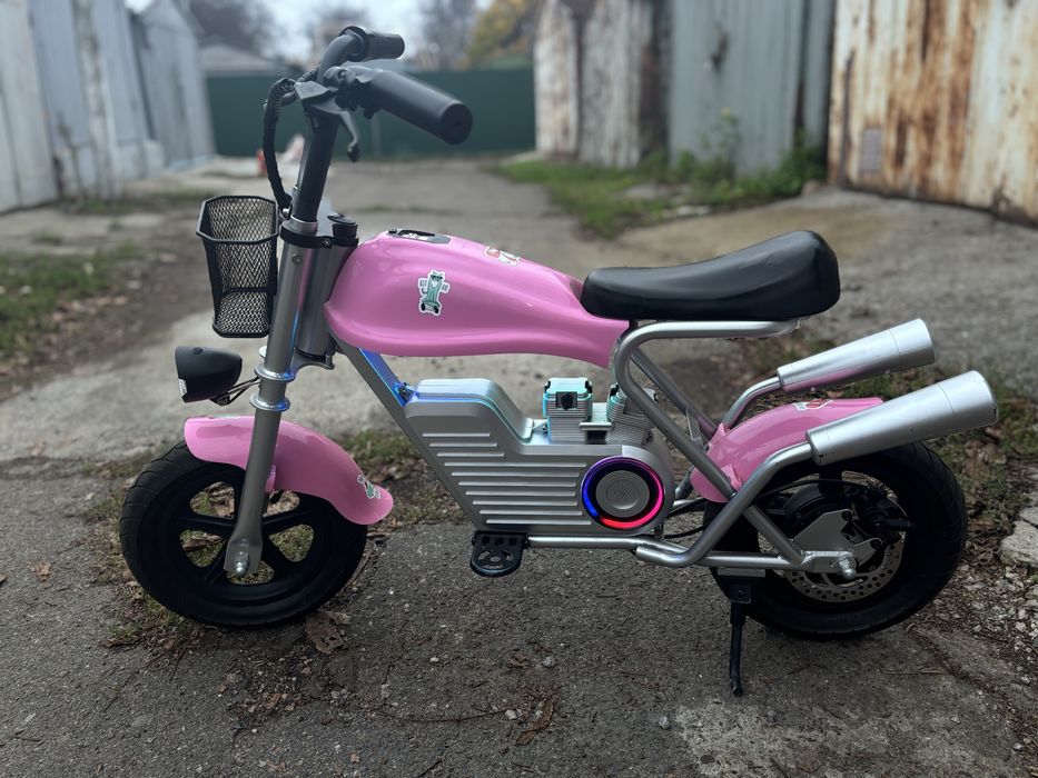 Дитячий електромотоцикл рожевий