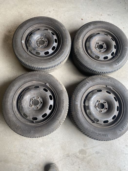 Całe koła stalowe 15” 6jx15 et38 5x100 z oponami continental 24rok
