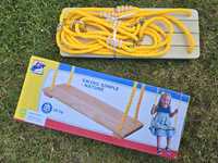 Nowa drewniana Huśtawka dla dzieci - zabawki do ogrodu