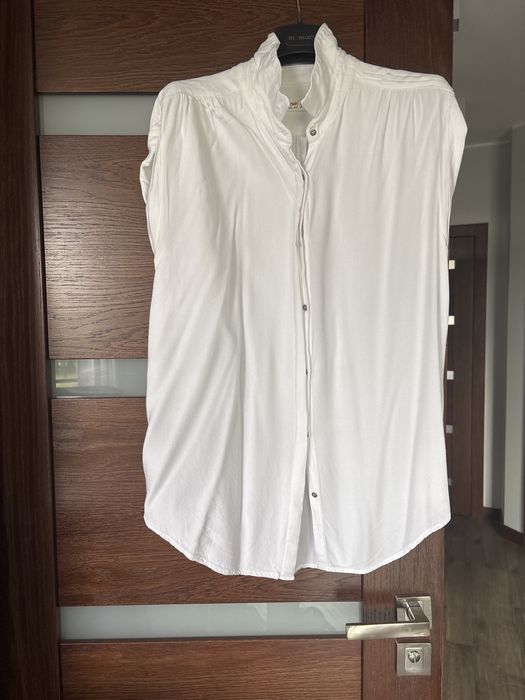 Dwie białe bluzki damskie  zestaw bluzka koszulowa r. 42 XL