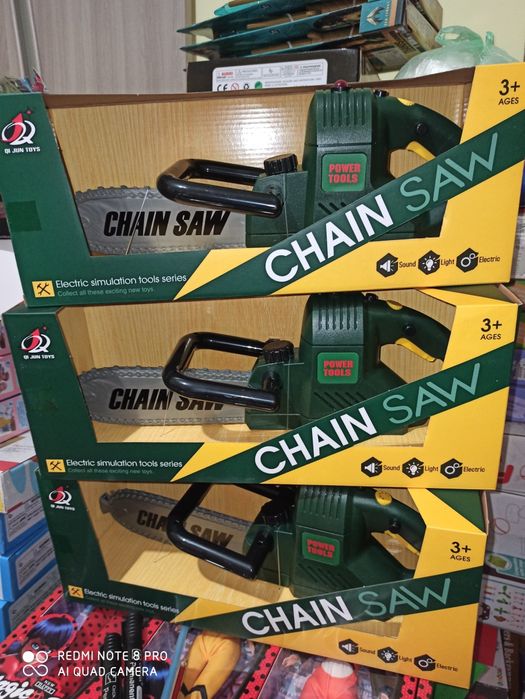 Бензопила іграшка дитячий інструмент звук обертається ланцюг пила