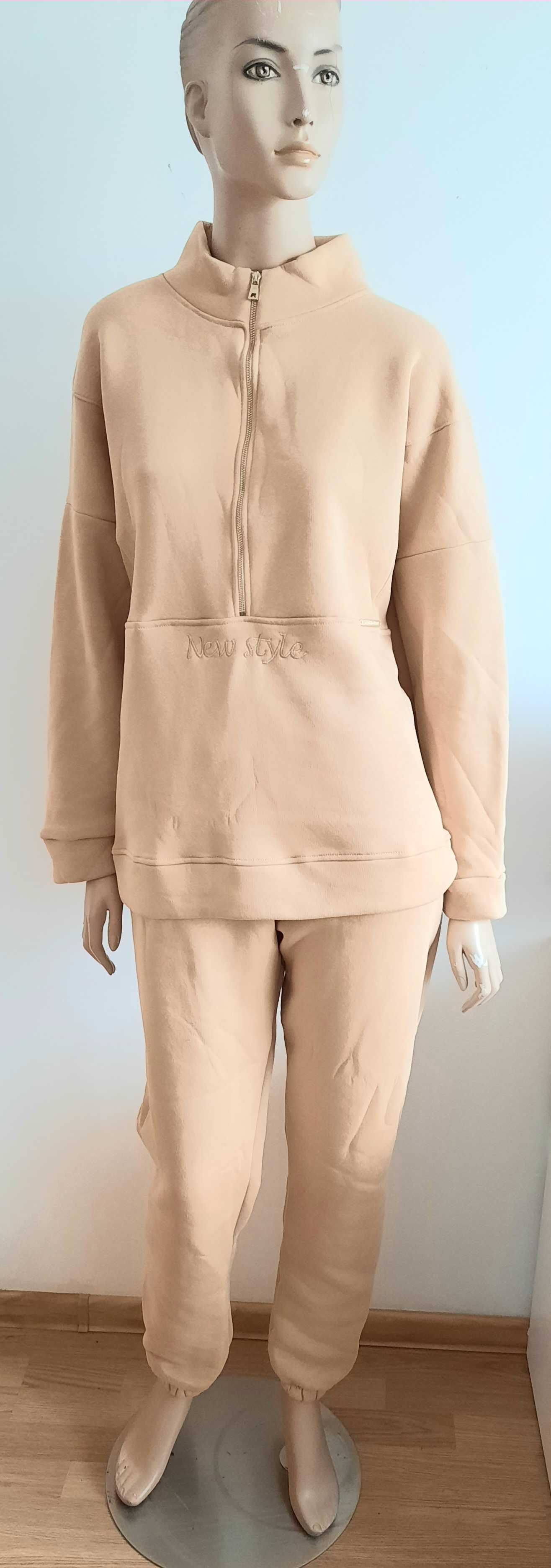 Damski ocieplany komplet dresowy plus size