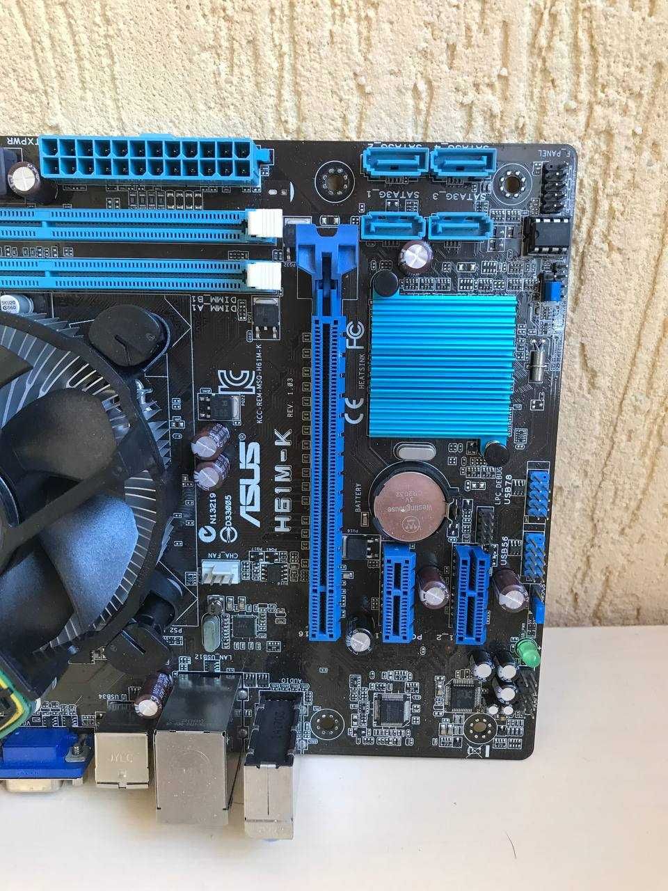 Материнська плата Asus H61M-K, Intel core i3-3225