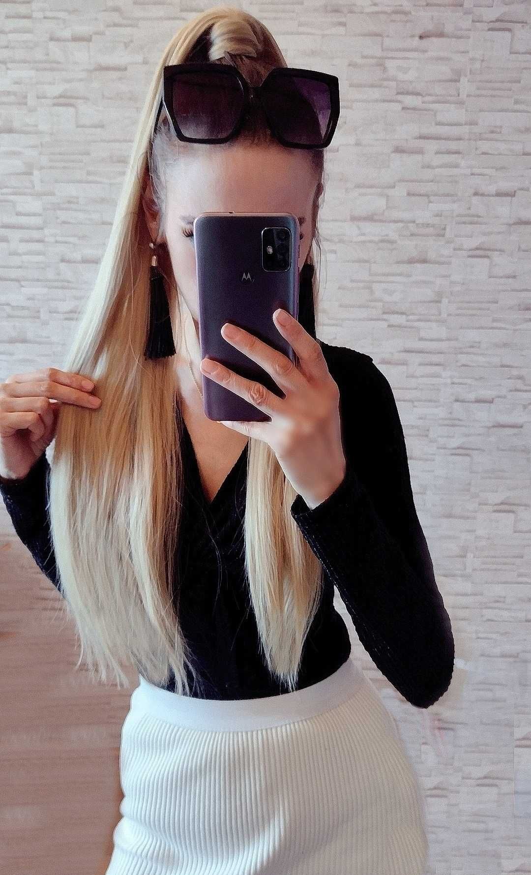 Kucyk długi doczepiany jasny blond, 70cm, jak naturalny, ponytail hair