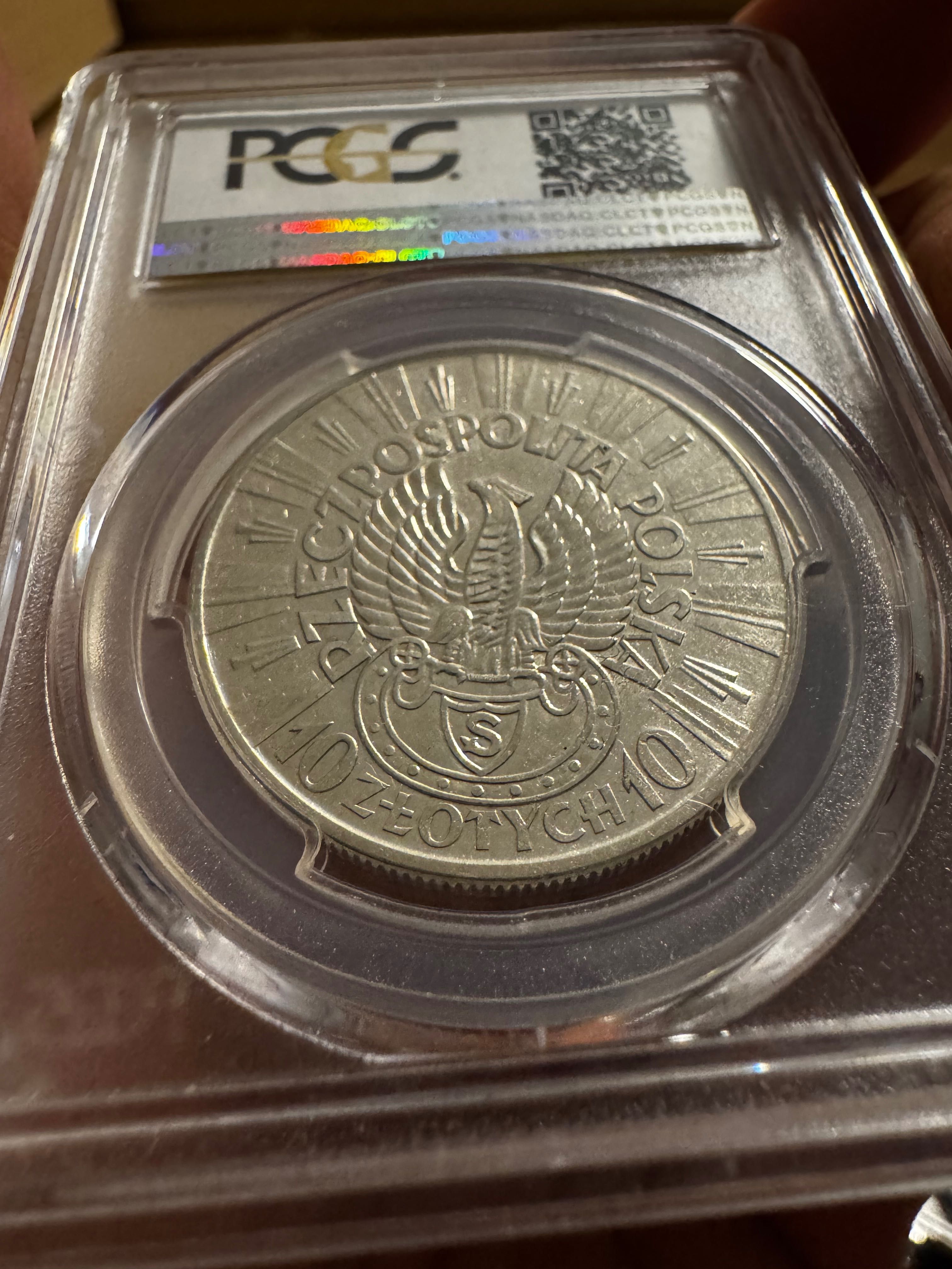Orzeł strzelecki 10 zł 1934 Piłsudski 1934 grading PCGS