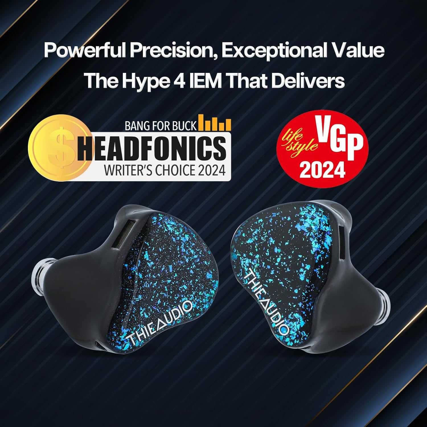 ⇒ THIEAUDIO Hype 4 (black) - гибридные iem's наушники 2DD+4BA Sonion