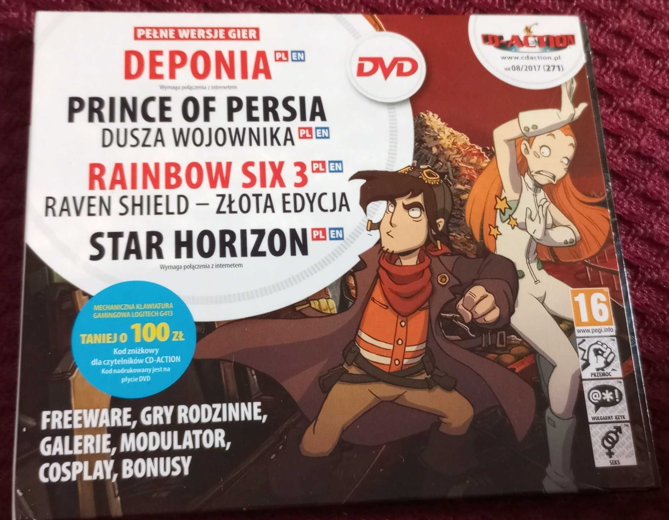 CD-ACTION 08/2017 #271 Prince of Persia Dusza Wojownika, Rainbow Six 3
