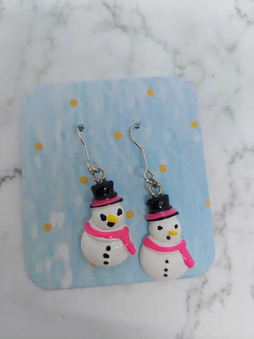 Kolczyki świąteczne- bałwanek i skarpetki