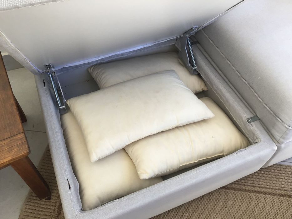 Ikea pale grey material sofa 3/4 seats