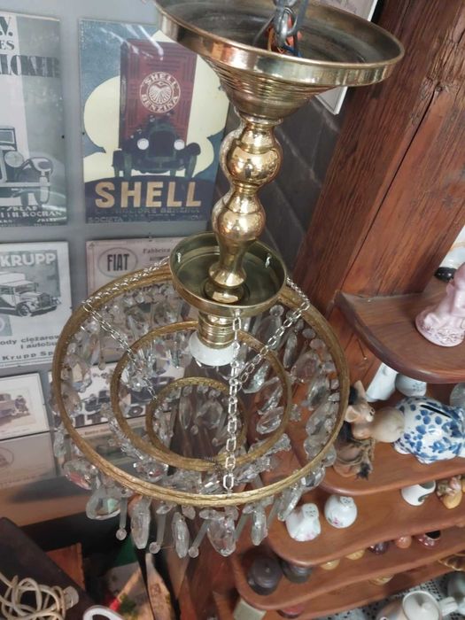 Śliczna lampa wisząca z dużymi Kryształkami