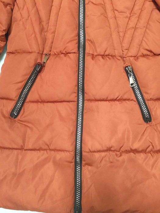 Яркий Коралловый Пуховик Парка. Размер S (42-44). См. замеры!