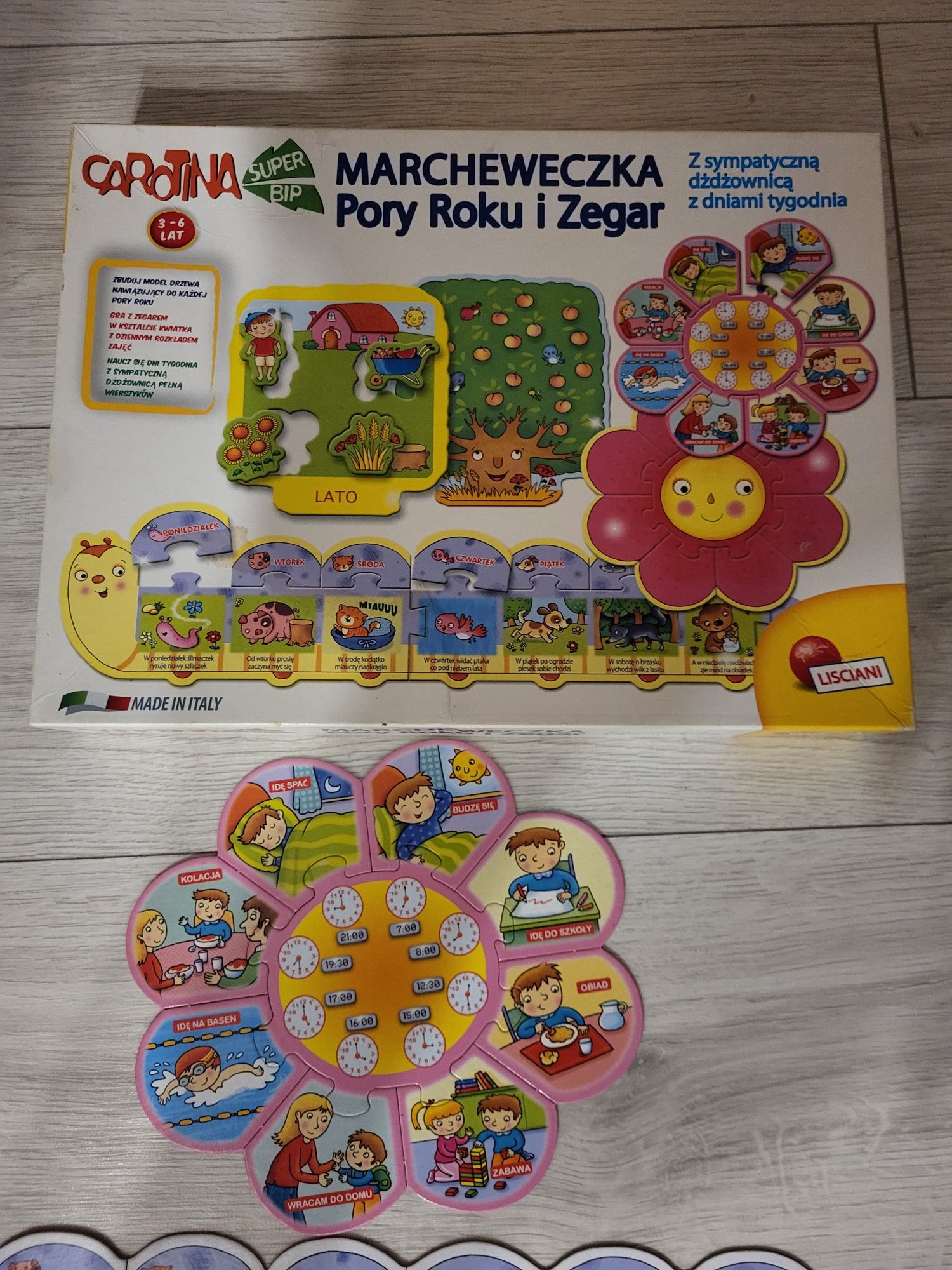 Puzzle Marcheweczka pory roku i zegar