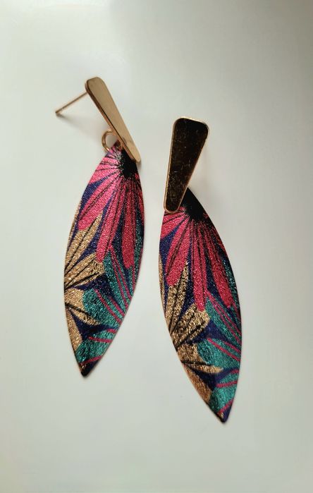 Kolczyki błystka rybia łuska długie kwiaty dla wędkarza rybaka