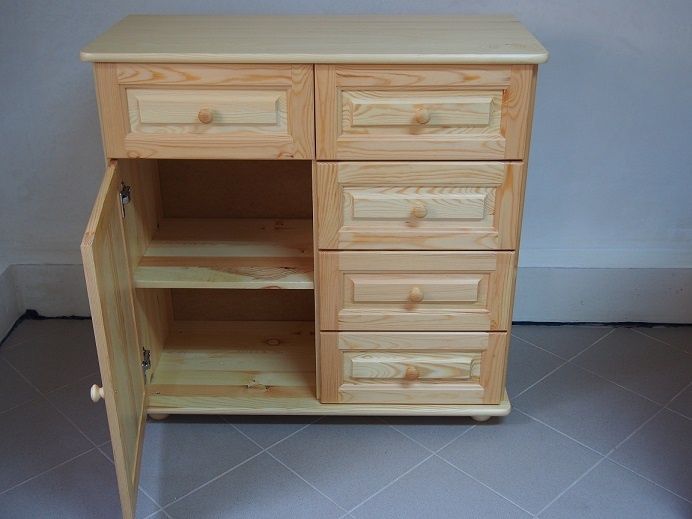 Komoda ANRA 100x100x45, drewno sosnowe, kolor sosna naturalna