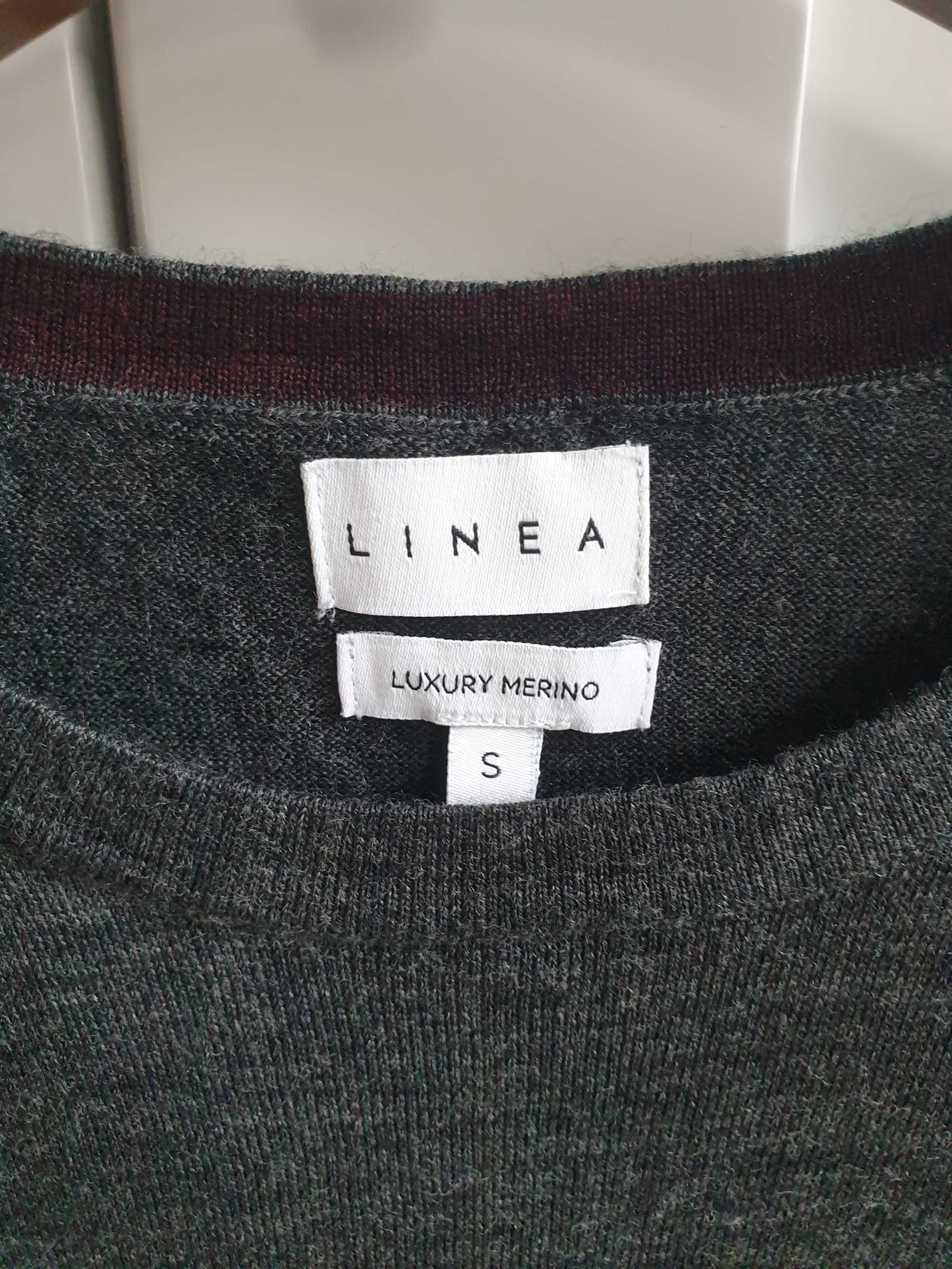 Szary sweter Linea 100% wełna merino męski bielizna termiczna