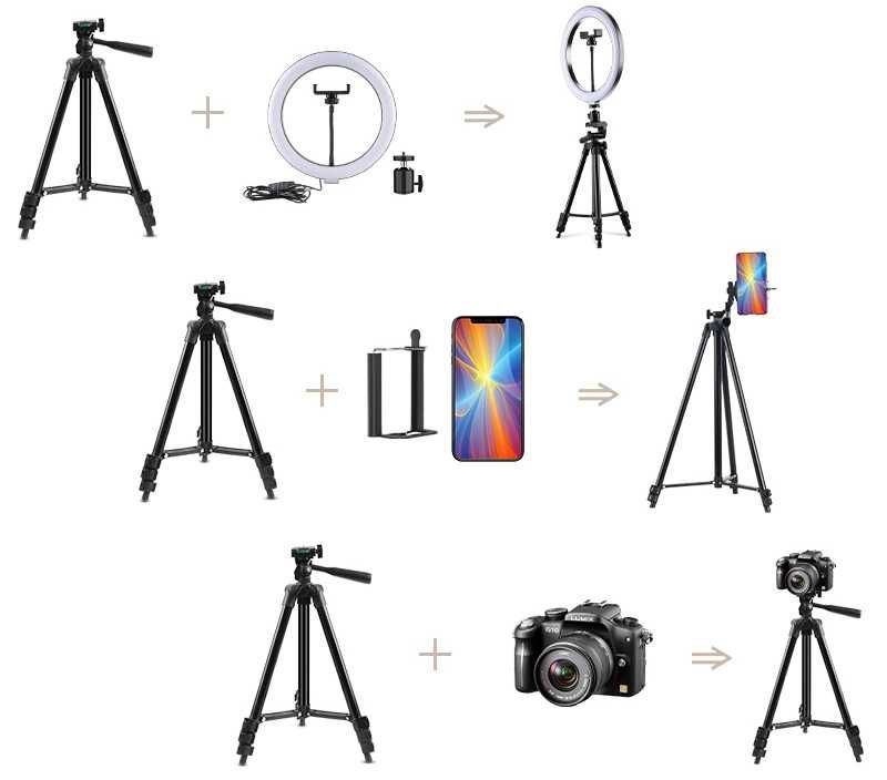 Statyw fotograficzny uchwyt tripod na telefon aparat kamerę 4w1