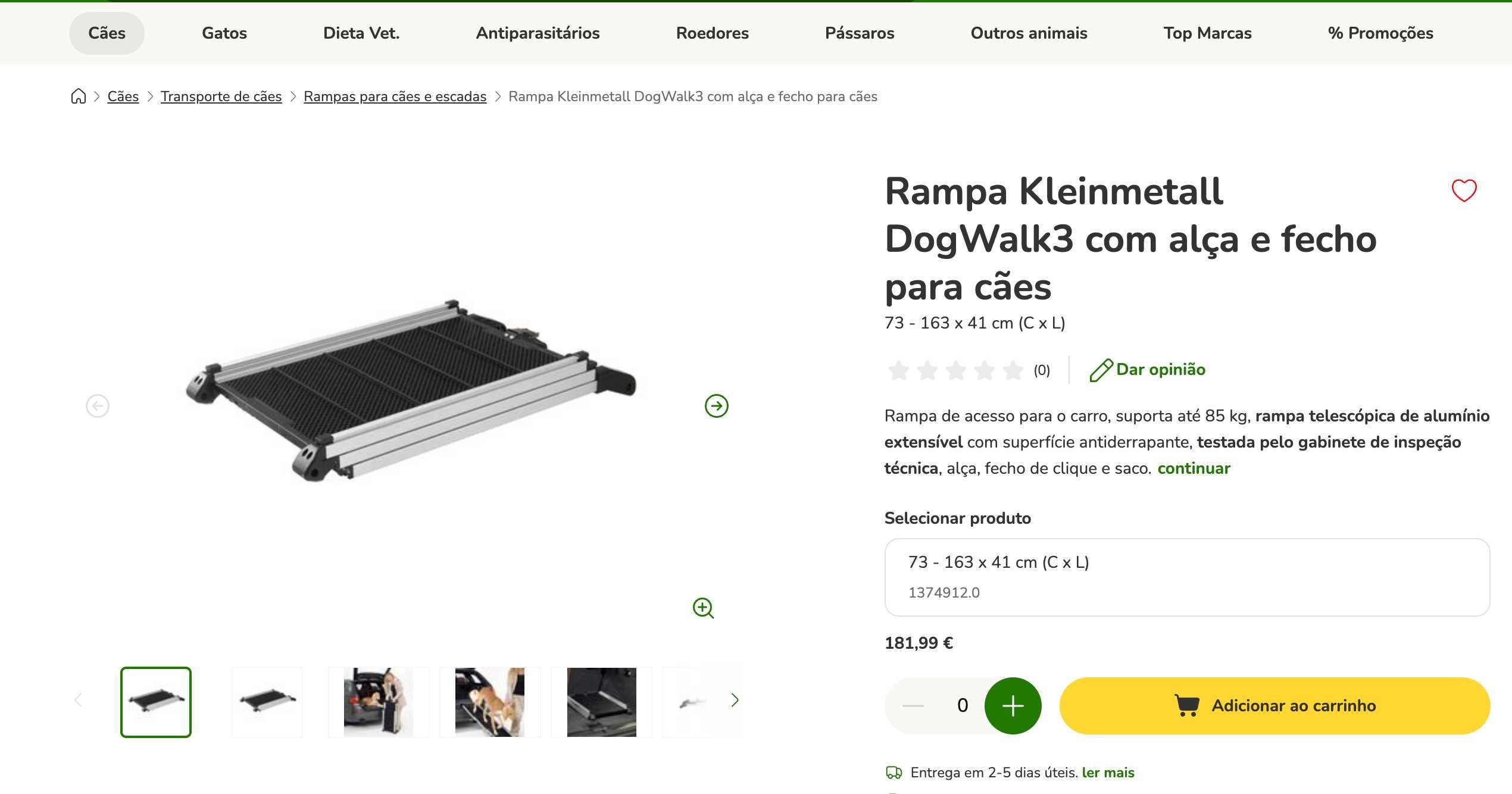 rampa de acesso para cães- extensível