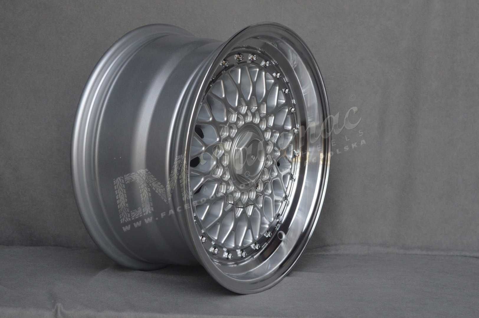 Felgi DARE RS S135 15" 8J ET15 4x100 / 4x108 SL Silver Rivets