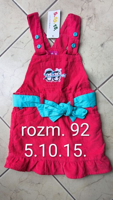 Sztruksowa spódniczka ogrodniczka z pingwinami 5.10.15. rozm. 92