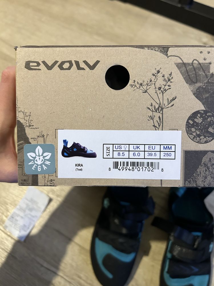 Użyte raz buty wspinaczkowe Evolv Kira teal 39,5