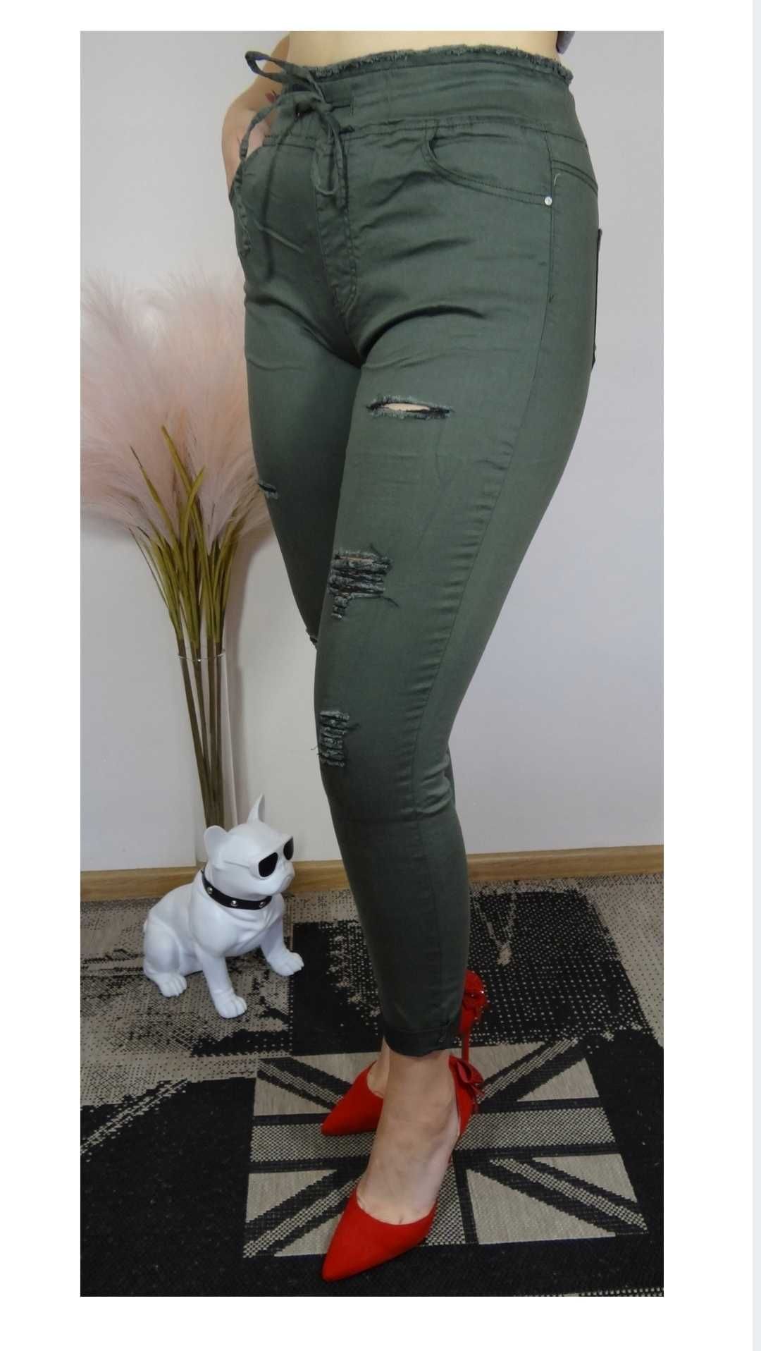 Spodnie jeansowe khaki nowe