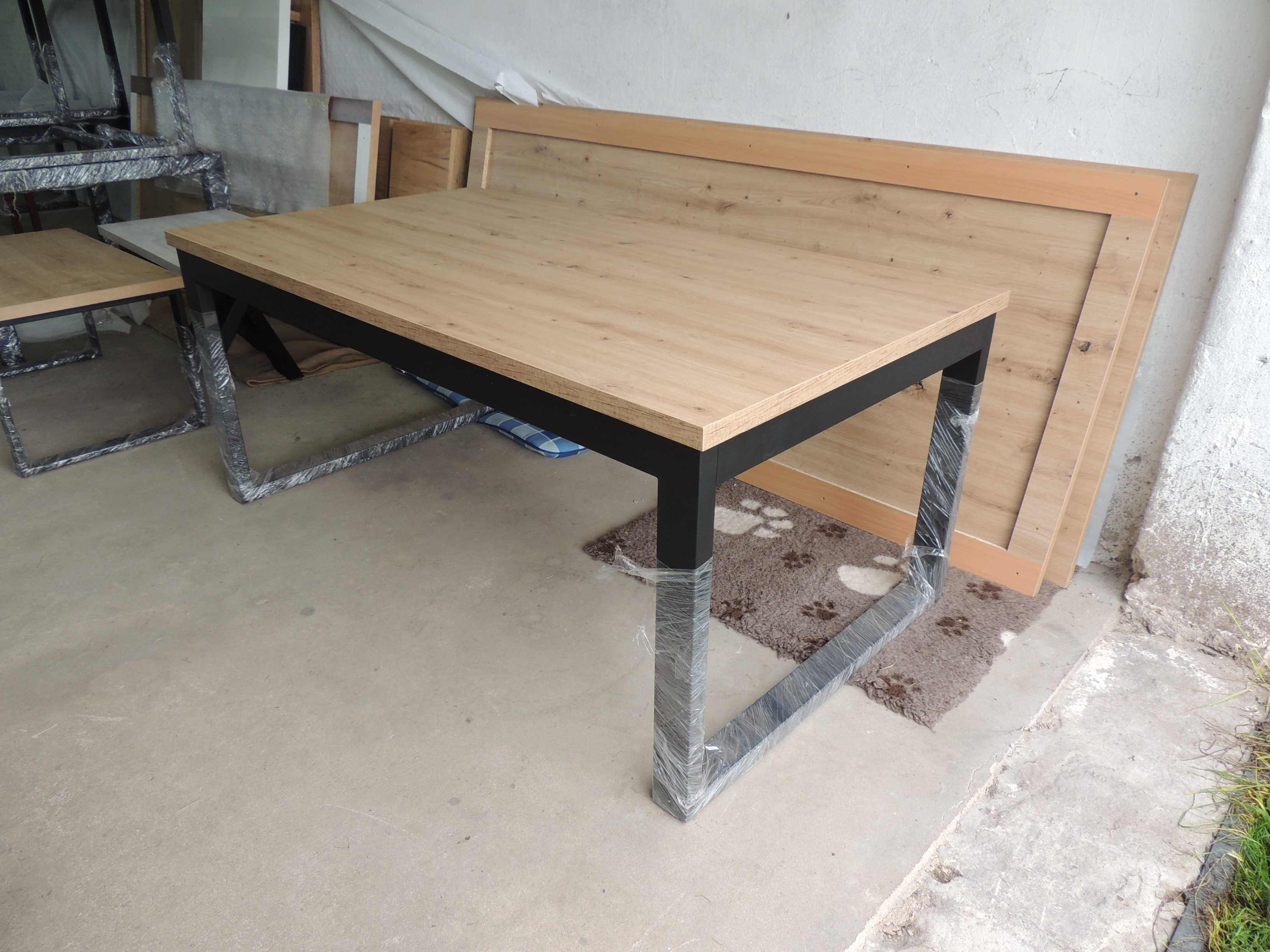 Stół Rozkładany LOFT industrialny 180x100+2x45 Dostawki EGGER