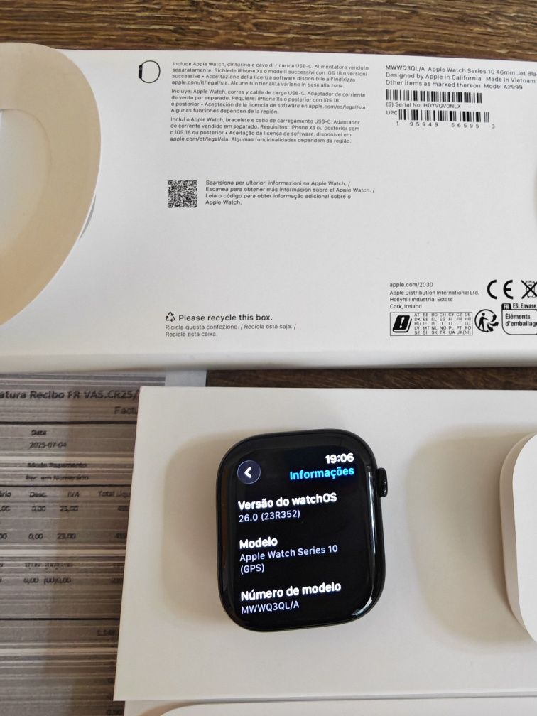 Apple Watch Serie 10 46MM GPS Jet Black Seminovo  C/Garantia