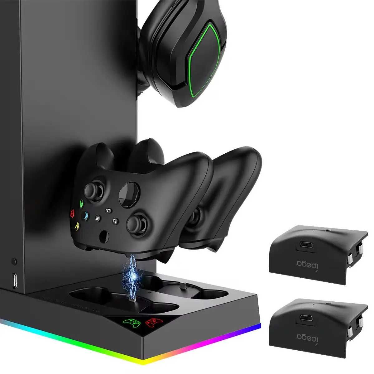 Док станция для XBOX Series X iPega PG-XBX013S + 2 АКБ охлаждение RGB