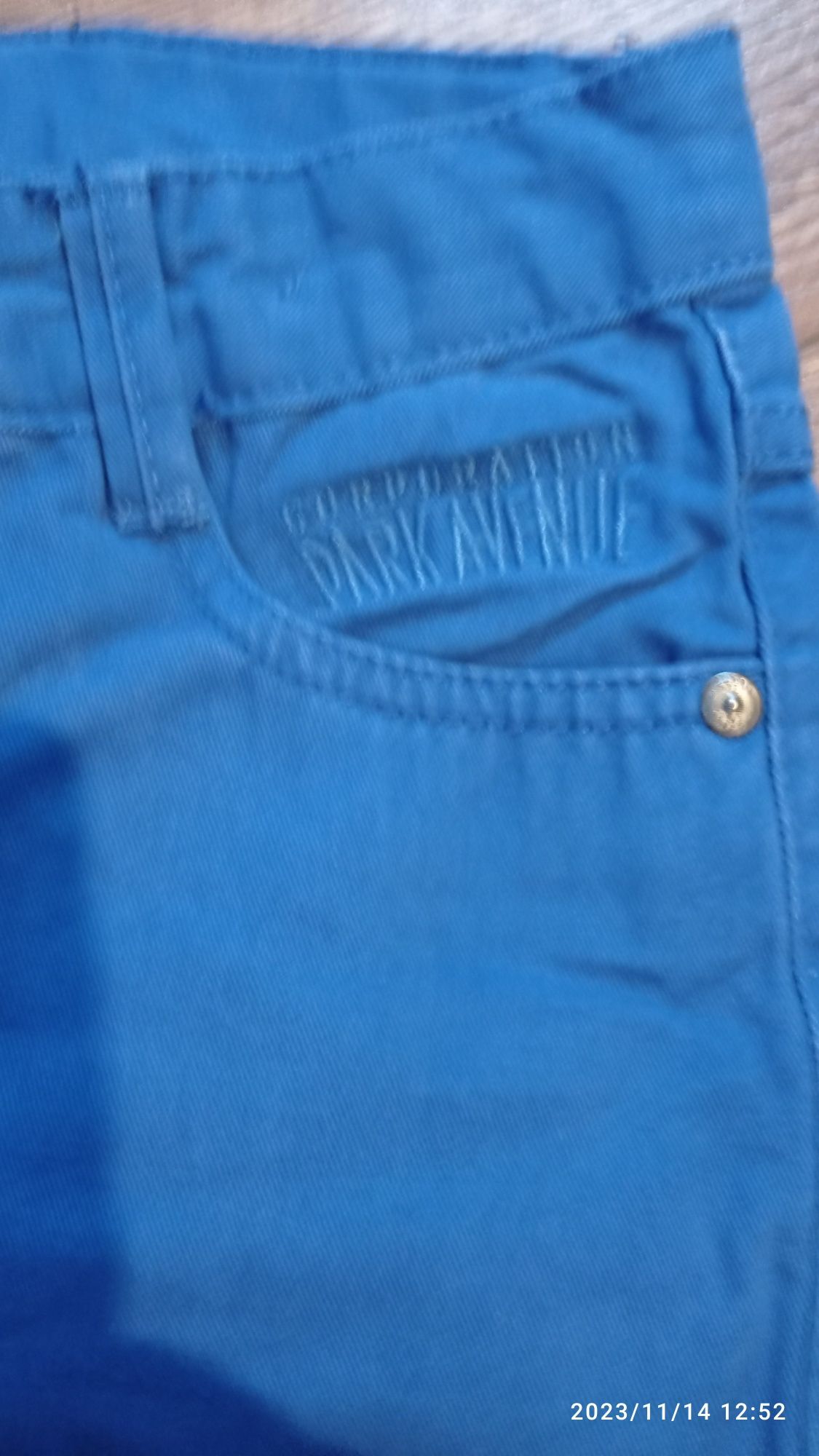 Spodnie Pepperts z Lidla niebieskie regulowane na gumce 128 -