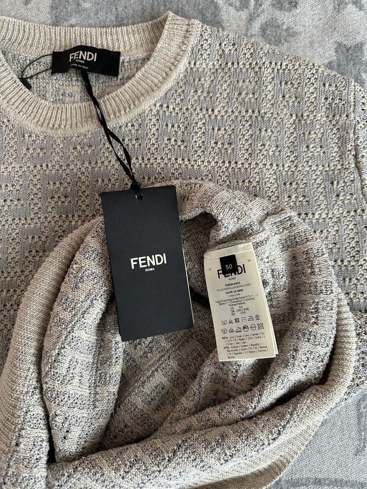 Camisola Fendi Gray Linen Tam. 50 / L