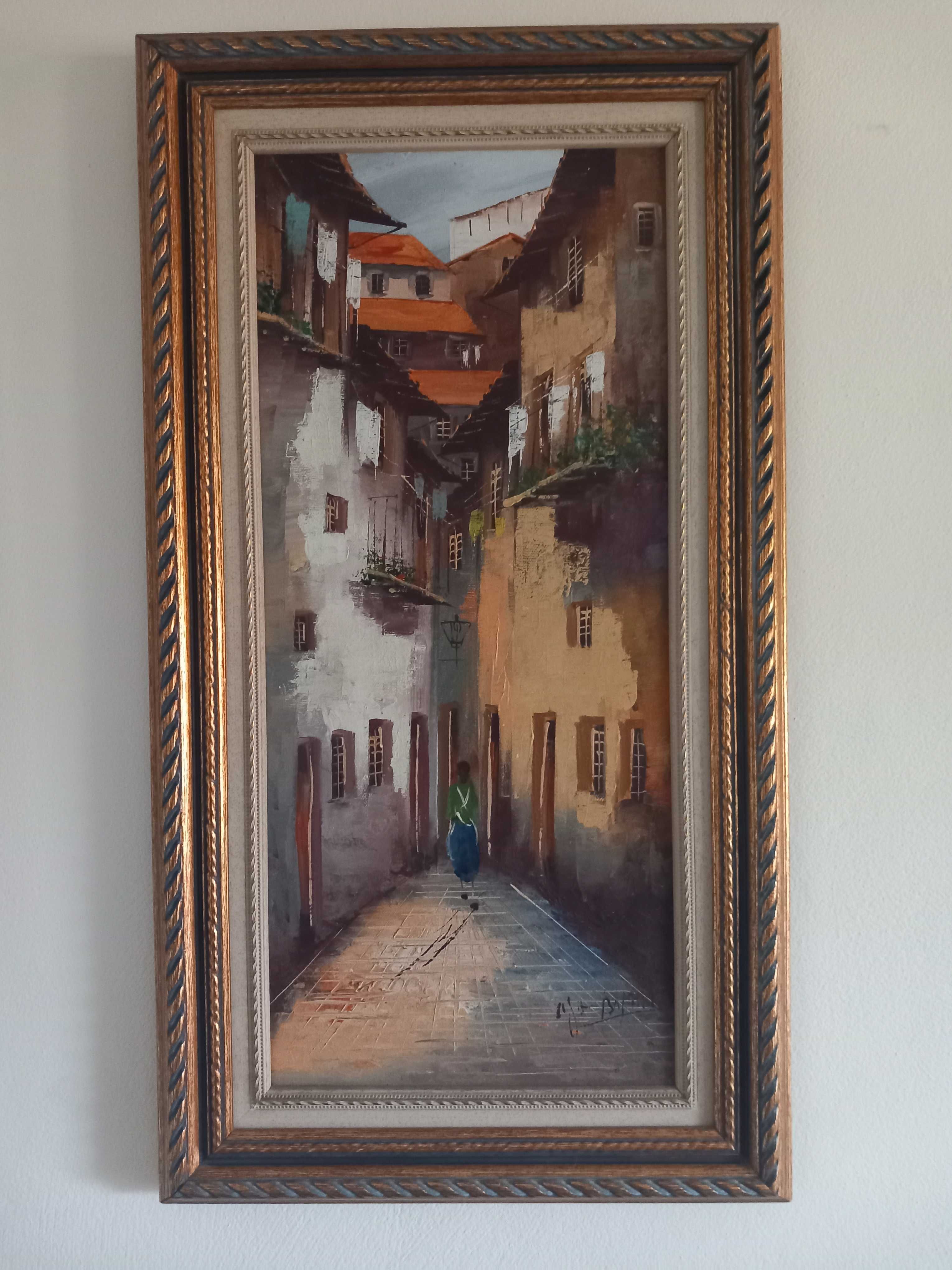 Pintura a óleo representativa da cidade do Porto