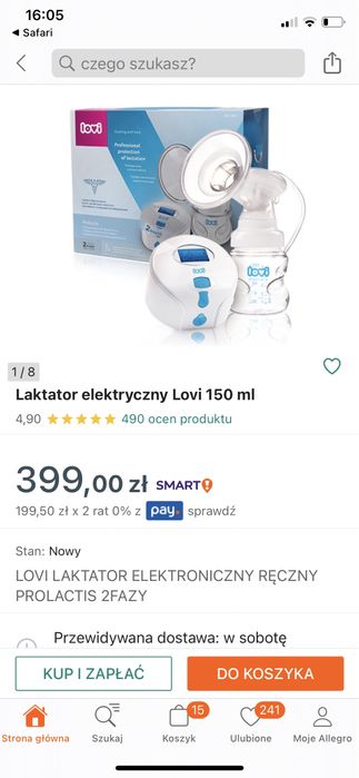 Laktator lovi elektryczny /reczny butelka 150ml pa230s