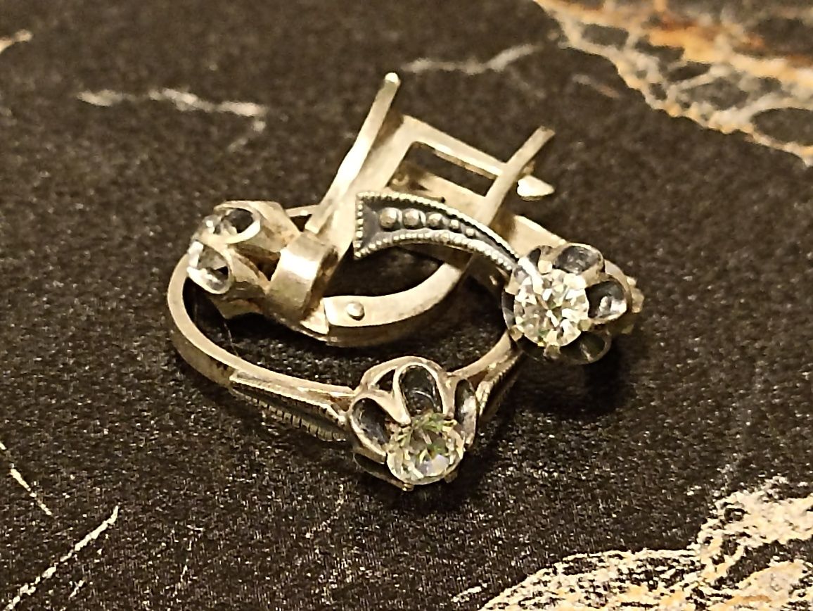 Набір Серебро  сережки і кольцо 925 про