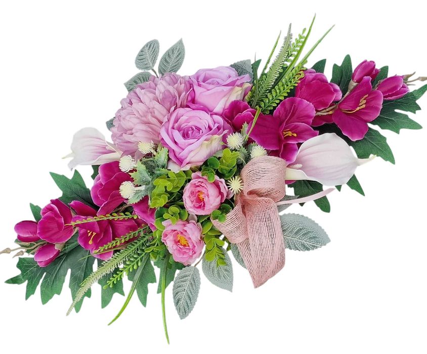 Kompozycja kwiatowa na grób cmentarz stroik ikebana Z234