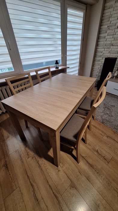 Zestaw stół dąb sonoma z 4 krzesłami