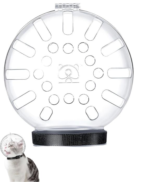 Kask dla kota zapobiegający gryzieniu i lizaniu  M MioCloth Przezroczy