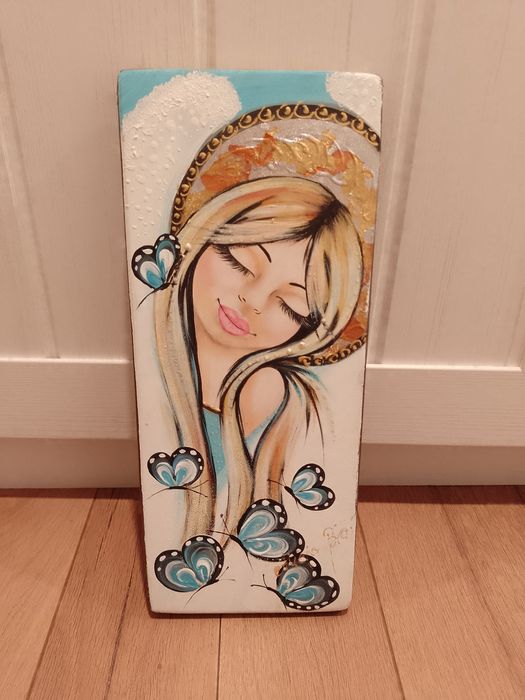 Aniołek na drewnie na różne okazje