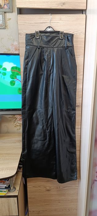 Шкірані кожані штани кюлоти