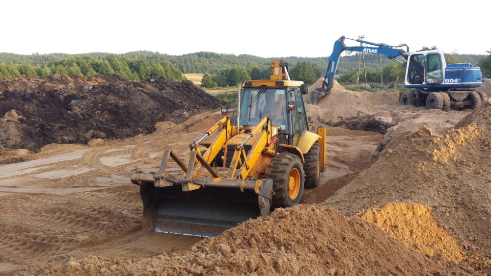 wynajem koparki koparko ładowarki zwir piasek ziemia ogrodowa